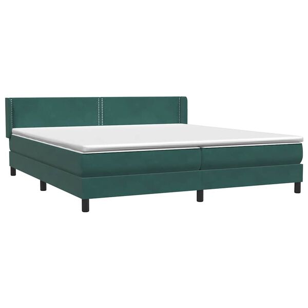 vidaXL Box spring postel s matrac&iacute; tmavě zelen&aacute; 180x220 cm samet