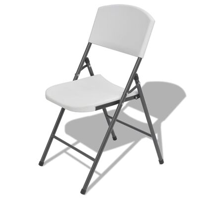 vidaXL Skládací zahradní židle 4 ks ocel a HDPE bílé