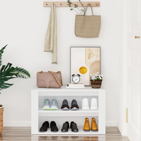 vidaXL Botník bílý 75 x 35 x 45 cm kompozitní dřevo