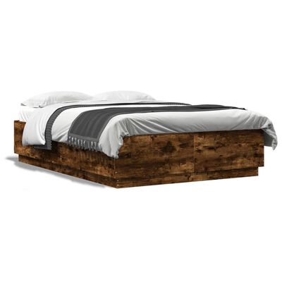 vidaXL Rám postele kouřový dub 150 x 200 cm kompozitní dřevo