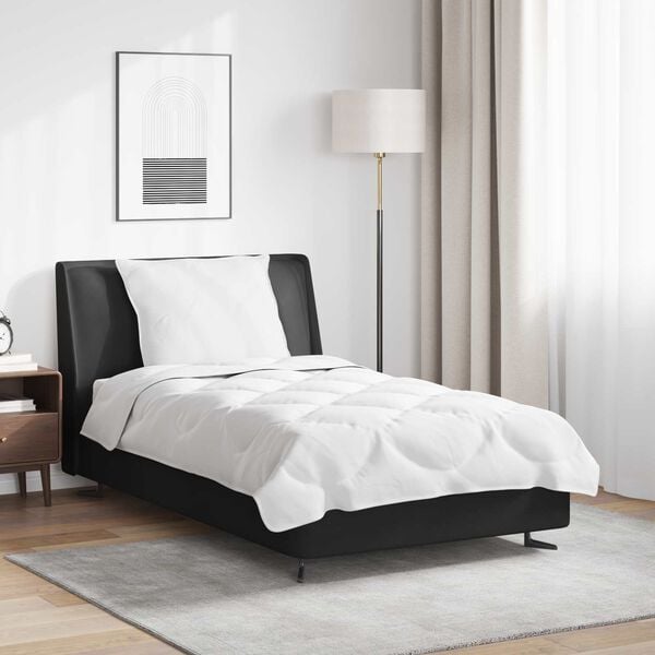 vidaXL Sada přikr&yacute;vek s pol&scaron;t&aacute;řem 2 pcs B&iacute;l&aacute; Mikrovl&aacute;kno