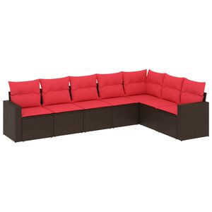 vidaXL 7d&iacute;ln&aacute; zahradn&iacute; sedac&iacute; souprava s podu&scaron;kami hněd&aacute; polyratan