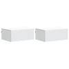 vidaXL N&aacute;stěnn&yacute; nočn&iacute; stolek se z&aacute;suvkou 2 pcs B&iacute;l&aacute; 49 x 34,5 x 20 cm