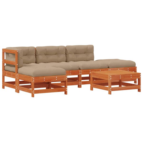 vidaXL Zahradn&iacute; lounge set 5 pcs Voskově Hněd&aacute; Masivn&iacute; borovice