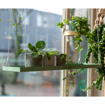 Esschert Design Závěsný podnos na rostliny obdélníkový zelený L