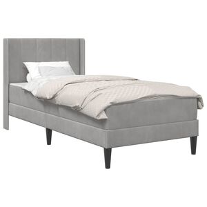 vidaXL R&aacute;m postele s matrac&iacute; Světle &scaron;ed&aacute; 80 x 200 cm samet