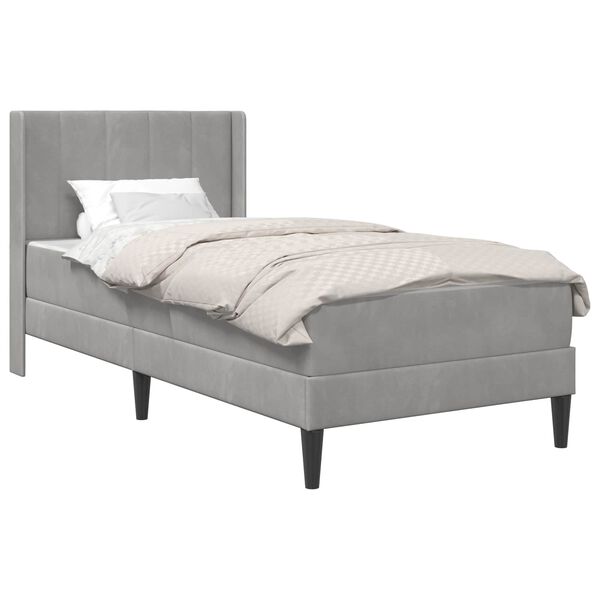 vidaXL R&aacute;m postele s matrac&iacute; Světle &scaron;ed&aacute; 80 x 200 cm samet