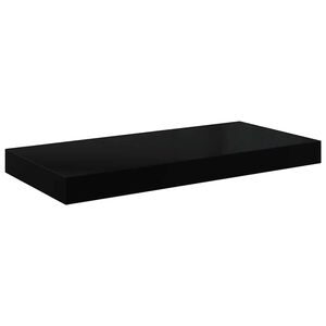 vidaXL Plovouc&iacute; n&aacute;stěnn&aacute; police čern&aacute; vysok&yacute; lesk 50 x 23,5 x 3,8 cm MDF