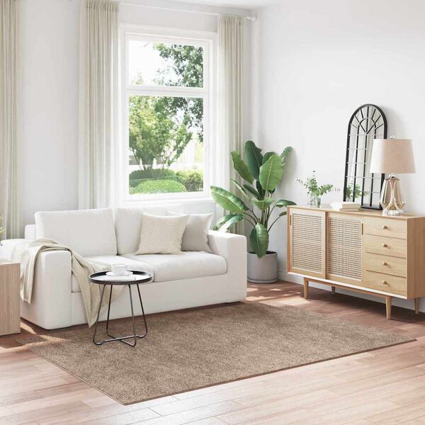 vidaXL Protiskluzov&yacute; Shaggy koberec Hněd&aacute; 160 x 230 cm PP