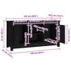 vidaXL TV skříňka černá 103 x 36,5 x 52 cm masivní borové dřevo
