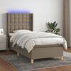 vidaXL Box spring postel s matrac&iacute; a LED taupe 100x200 cm textil