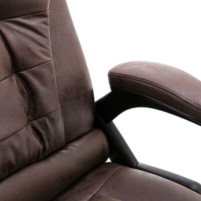 vidaXL Kancelářská židle tmavě hnědá umělá semišová kůže