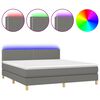 vidaXL Box spring postel s matrac&iacute; a LED tmavě &scaron;ed&aacute; 160x200 cm textil