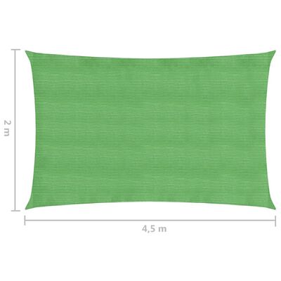 vidaXL Stínící plachta 160 g/m² světle zelená 2 x 4,5 m HDPE