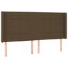 vidaXL Čelo postele s LED tmavě hnědé 163 x 16 x 118/128 cm textil