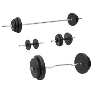 vidaXL Sada obouručn&iacute; a jednoručn&iacute;ch činek se z&aacute;važ&iacute;m 90 kg