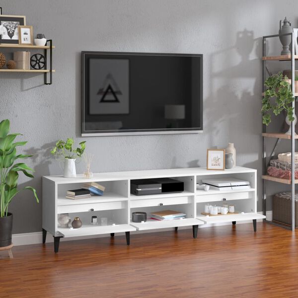 vidaXL TV skř&iacute;ňka b&iacute;l&aacute; 150 x 30 x 44,5 cm kompozitn&iacute; dřevo