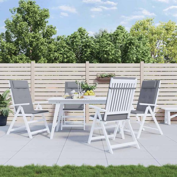 vidaXL Podušky na židli s vysokým opěradlem 4 ks šedé oxfordská látka