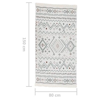 vidaXL Koberec béžovomodrý 80 x 150 cm bavlna