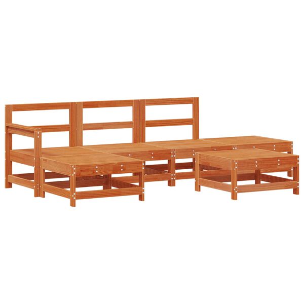 vidaXL Zahradn&iacute; lounge set 6 pcs Voskově Hněd&aacute; Masivn&iacute; borovice