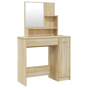 vidaXL Toaletn&iacute; stolek se zrcadlem dub sonoma 86,5 x 35 x 136 cm