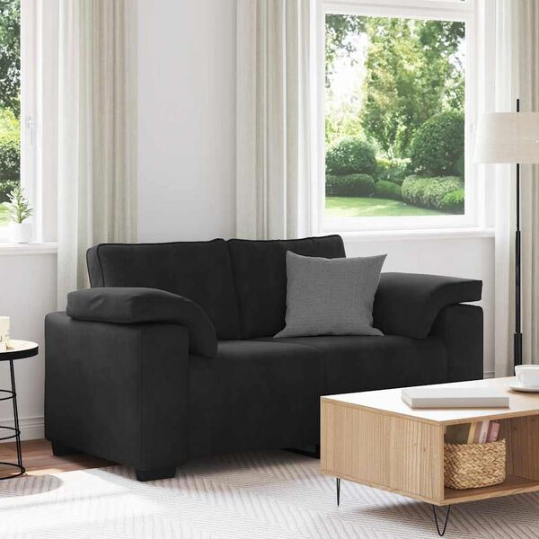 vidaXL Loveseat Sofa Čern&yacute; 120 cm samet