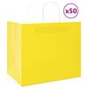 vidaXL Pap&iacute;rov&eacute; ta&scaron;ky 50 ks s uchy žlut&eacute; 32x22x28 cm