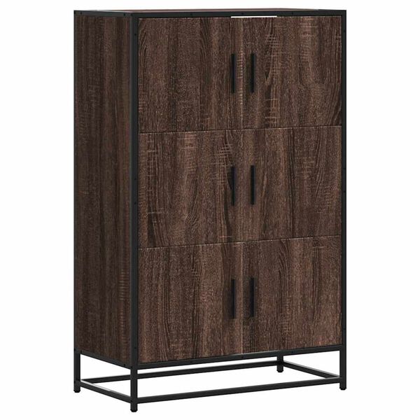 vidaXL Skř&iacute;ň highboard hněd&yacute; dub 68x35x106,5 cm kompozit a kov