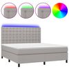 vidaXL Box spring postel s matrac&iacute; a LED světle &scaron;ed&aacute; 160x200 cm textil
