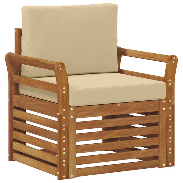 vidaXL Venkovn&iacute; pohovkov&aacute; souprava Masivn&iacute; ak&aacute;ciov&eacute; dřevo a polyester