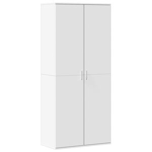 vidaXL Botn&iacute;k b&iacute;l&yacute; 80 x 39 x 178 cm kompozitn&iacute; dřevo