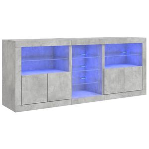 vidaXL Př&iacute;born&iacute;k s LED osvětlen&iacute;m betonově &scaron;ed&yacute; 162 x 37 x 67 cm