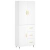 vidaXL Skř&iacute;ň highboard b&iacute;l&aacute; 69,5 x 34 x 180 cm kompozitn&iacute; dřevo