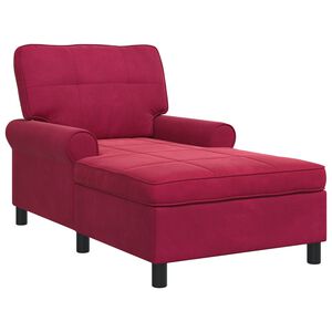 vidaXL Chaise Lounge s polštářem Víno Červené 91 x 157 x 91 cm samet