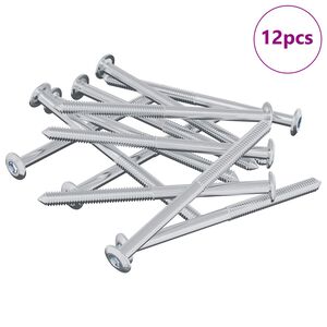 vidaXL &Scaron;roub 12 pcs Stř&iacute;brn&aacute; M6 x 85 mm Ocel