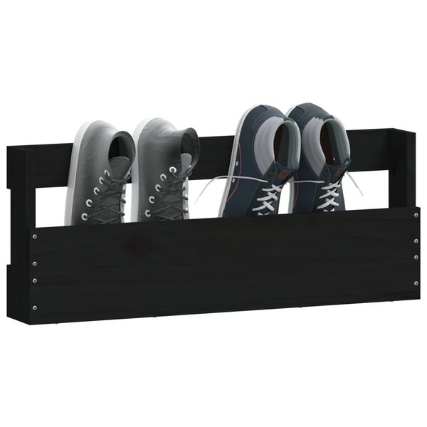 vidaXL N&aacute;stěnn&eacute; botn&iacute;ky 2 ks čern&eacute; 59x9x23 cm masivn&iacute; ak&aacute;ciov&eacute; dřevo