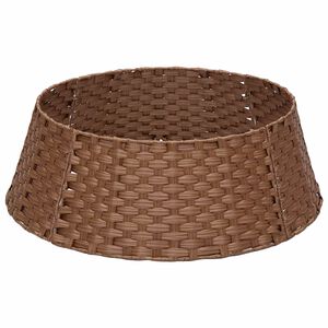 vidaXL V&aacute;nočn&iacute; obojek na stromek Kulat&yacute; Světle hněd&aacute; Průměr 45 x 22 cm