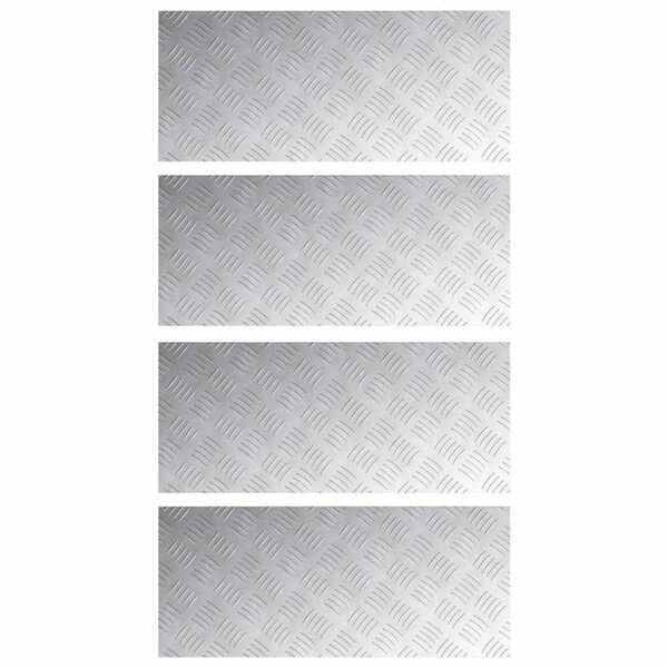 vidaXL Schodov&eacute; n&aacute;&scaron;lapy Obd&eacute;ln&iacute;kov&yacute; 4 pcs Stř&iacute;brn&aacute; 70 x 30 cm Hlin&iacute;k