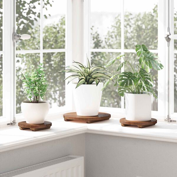 vidaXL Rostlinn&aacute; židle 3 pcs Hněd&aacute; Mahagonov&eacute; dřevo