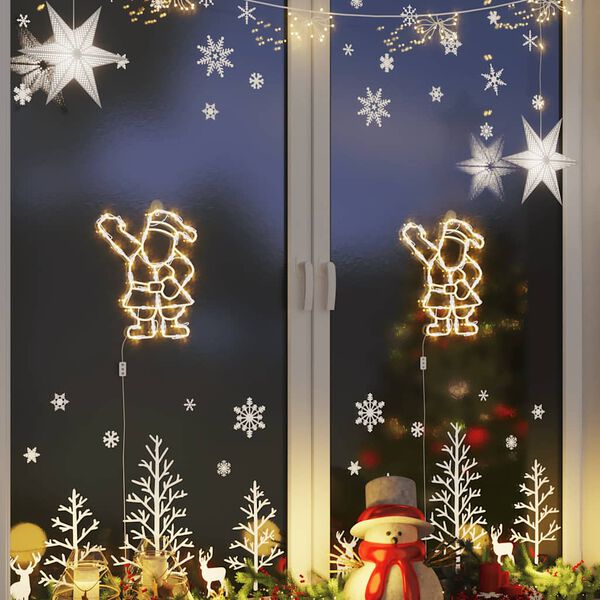 vidaXL V&aacute;nočn&iacute; osvětlen&iacute; santy Silhouette 2 ks 35 LED tepl&aacute; b&iacute;l&aacute;