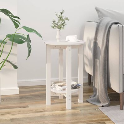 vidaXL Konferenční stolek bílý Ø 40 x 60 cm masivní borové dřevo
