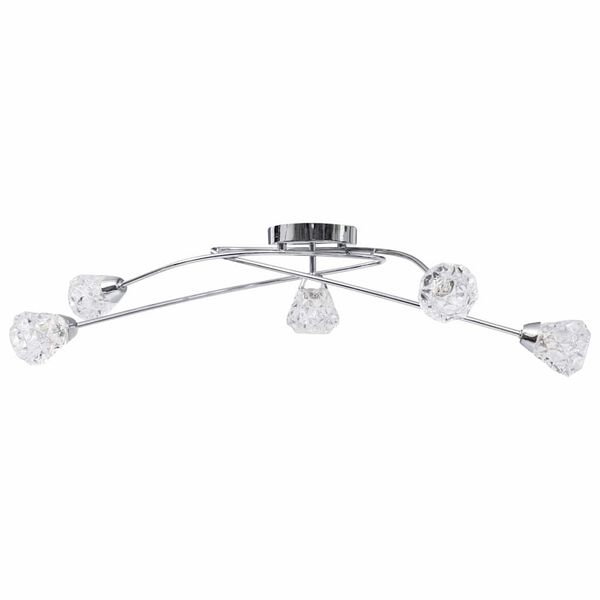 vidaXL Stropn&iacute; sv&iacute;tidlo se skleněn&yacute;mi brou&scaron;en&yacute;mi st&iacute;nidly 5 ž&aacute;rovek G9