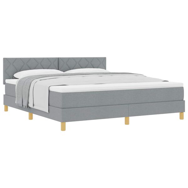 vidaXL Postel s boxspringem s matrac&iacute; Světle &scaron;ed&aacute; 180 x 200 cm textil