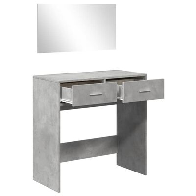 vidaXL Toaletní stolek se zrcadlem betonově šedý 80 x 39 x 80 cm