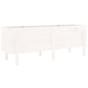 vidaXL Zahradn&iacute; vyv&yacute;&scaron;en&yacute; z&aacute;hon b&iacute;l&yacute; 160 x 50 x 57 cm masivn&iacute; borovice