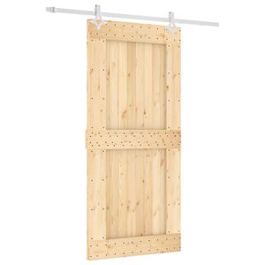 vidaXL Posuvn&eacute; dveře Př&iacute;rodn&iacute; a b&iacute;l&aacute; 95 x 210 cm Masivn&iacute; borov&eacute; dřevo