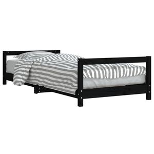 vidaXL Dětsk&aacute; postel čern&aacute; 90 x 200 cm masivn&iacute; borov&eacute; dřevo
