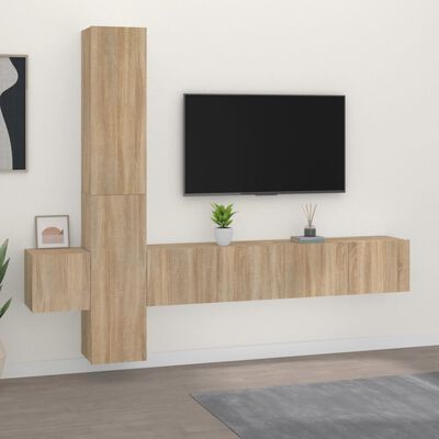 vidaXL 5dílný set TV skříněk dub sonoma kompozitní dřevo