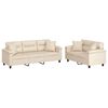 vidaXL 2dílná sedací souprava s polštáři béžová tkanina z mikrovlákna