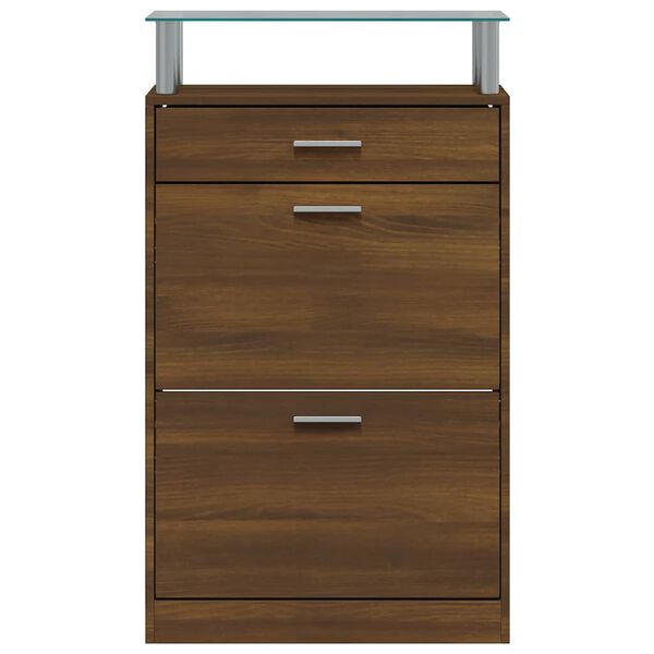 vidaXL Botn&iacute;k hněd&yacute; dub 63 x 24 x 104 cm kompozitn&iacute; dřevo